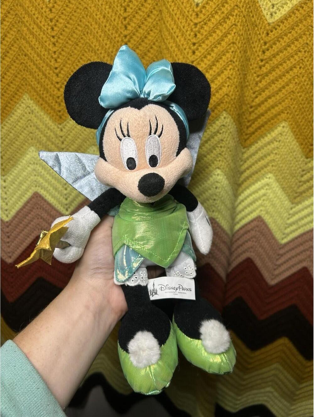 Minnie Mouse Tinker Bell Bean Bag 10” Plush Disneyland, Walt Disney World